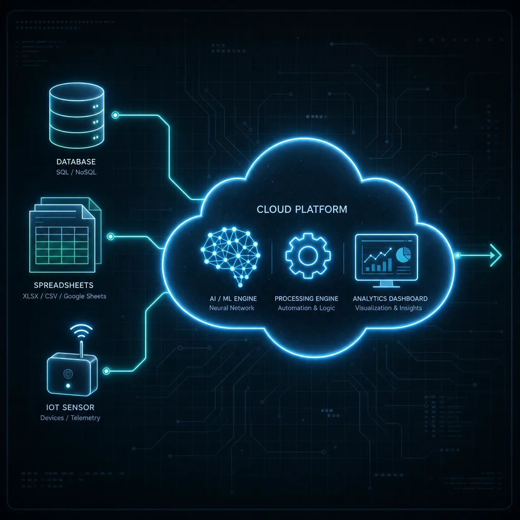 Close up of analytical data stream